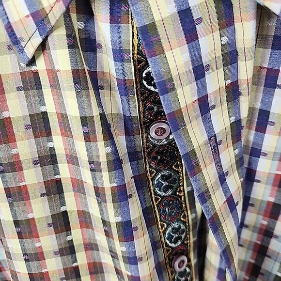 Robert Graham Eclectic Multi-Color Swiss Dot Button Down Medium - Picture 5 of 8
